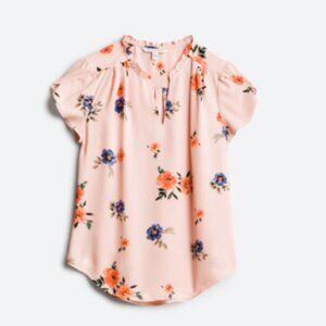 Pink floral blouse